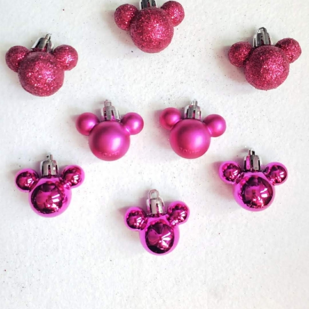 Disney Mickey Mini Xmas tree ornaments Fuchsia